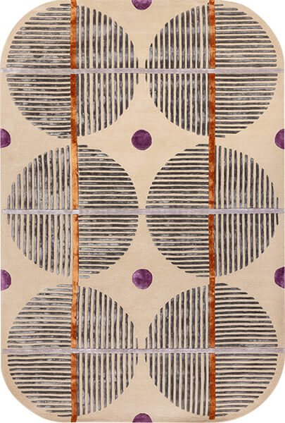 Индийский ковер из шерсти, эвкалиптового шёлка и хлопка GEOMETRIC DESIGN